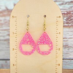 Pink Glitter Iowa Earrings