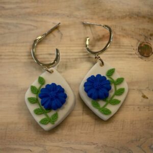 Bright Blue Flower Spring Earrings