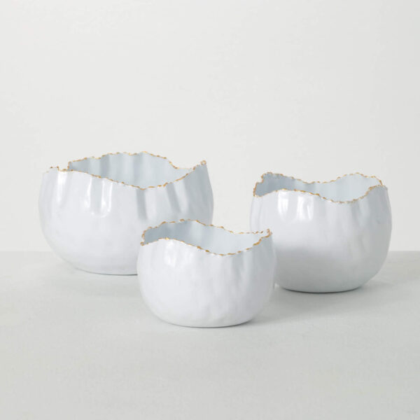 Scalloped White Orgainic Bowls