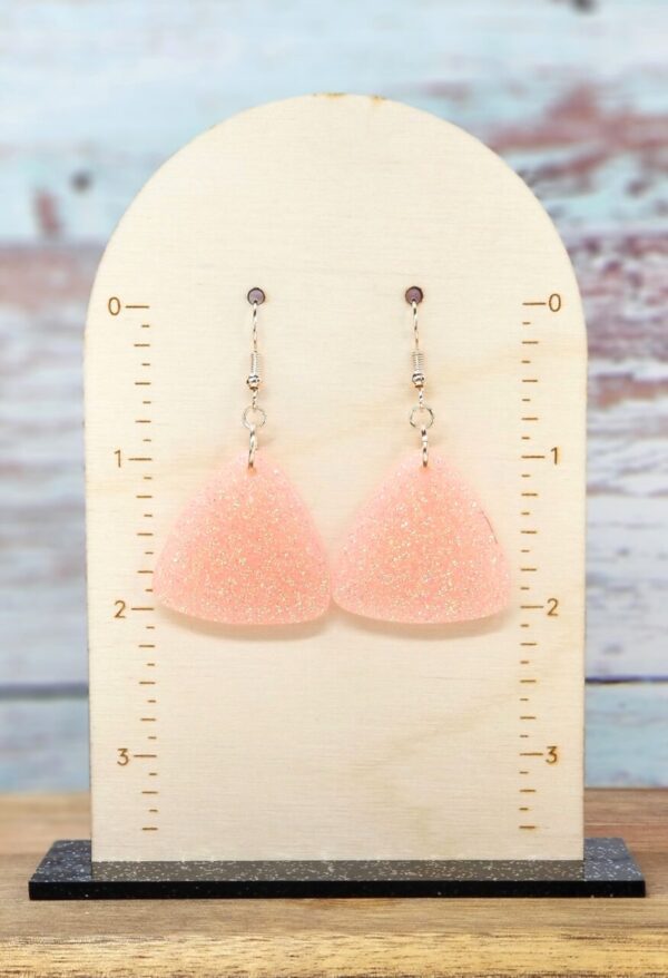 Peach Curved Triangle Earrings
