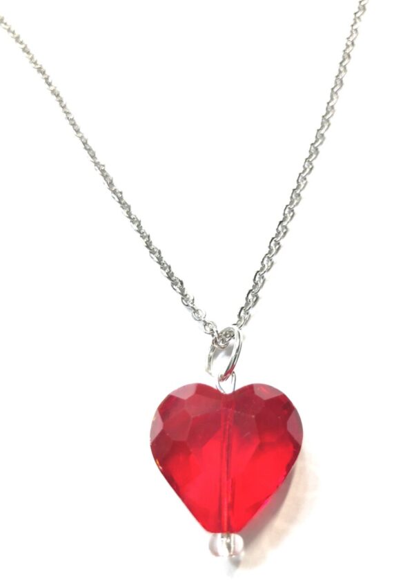 Handmade Red Heart Glass Pendant