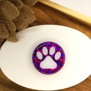 Paw Print Badge Reel or Phone Grip