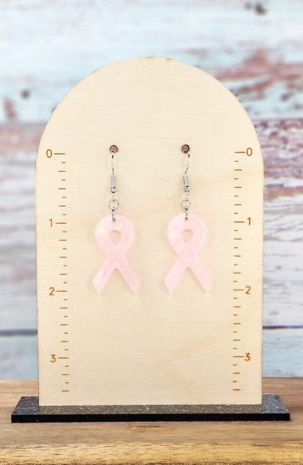 Breast Cancer Awareness Ribbon Earrings