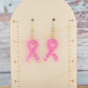 Breast Cancer Awareness Ribbon Earrings