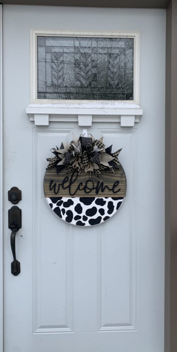 Hand Painted Cow Door Hanger
