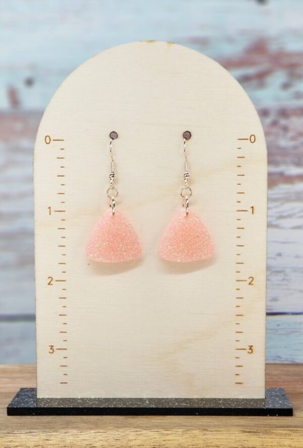 Peach Curved Triangle Earrings