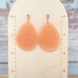 Orange Peach Tear Drop Earrings