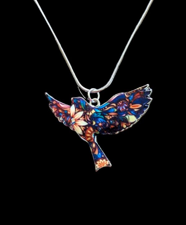 Mosaic Flying Bird Necklace