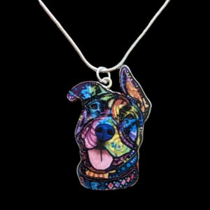 Mosaic Staffordshire Terrier Necklace
