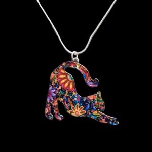 Mosaic Stretching Cat Necklace