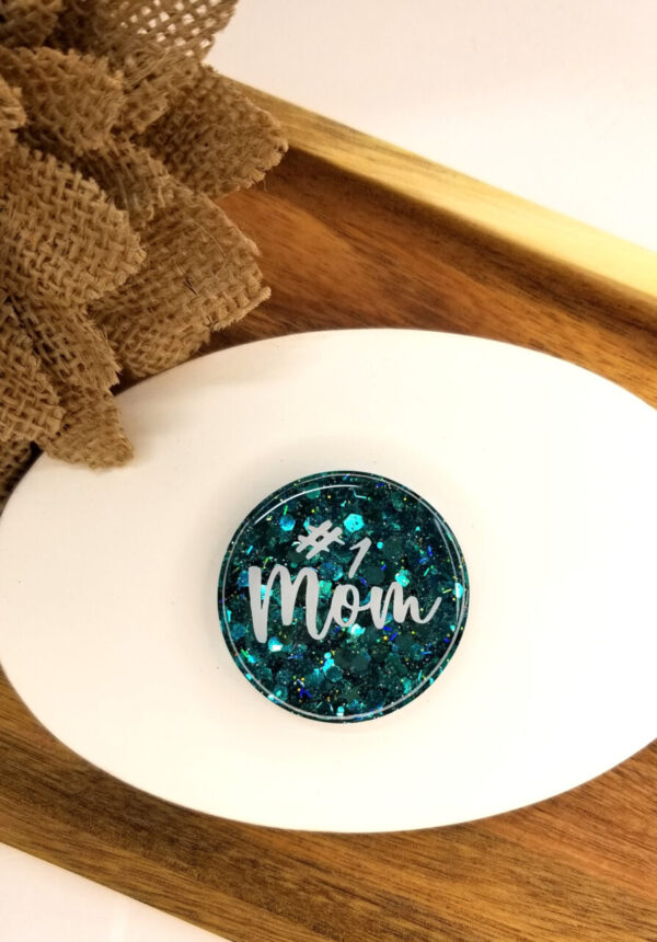 Mom Badge Reel or Phone Grip