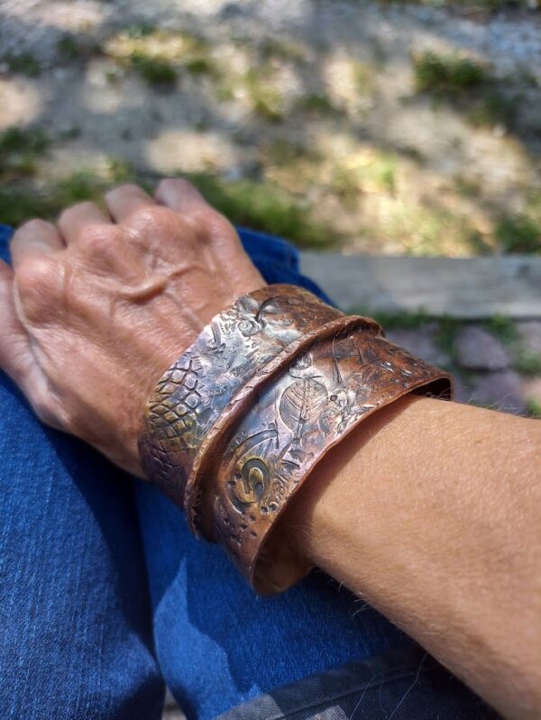 Big Bold Hand Hammered Copper Cuff Bracelet