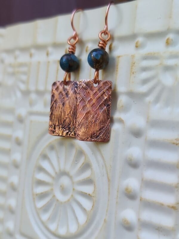 Handcrafted Copper and Jasper Earrings