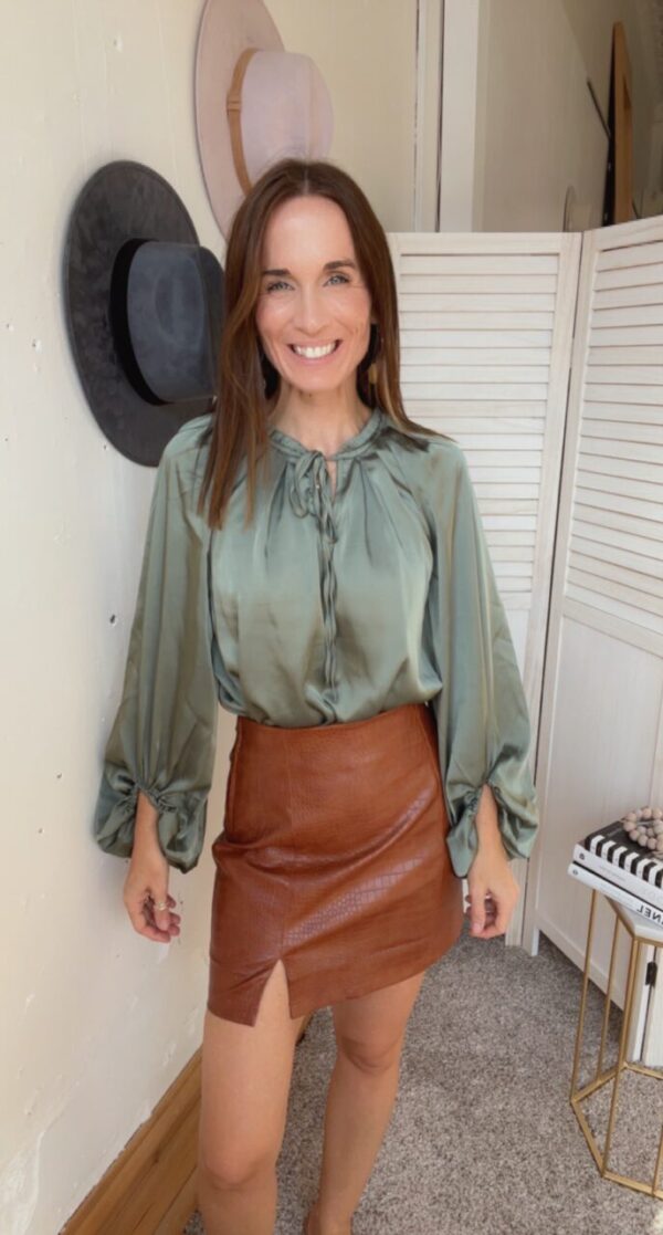 Out for Brunch Satin Blouse