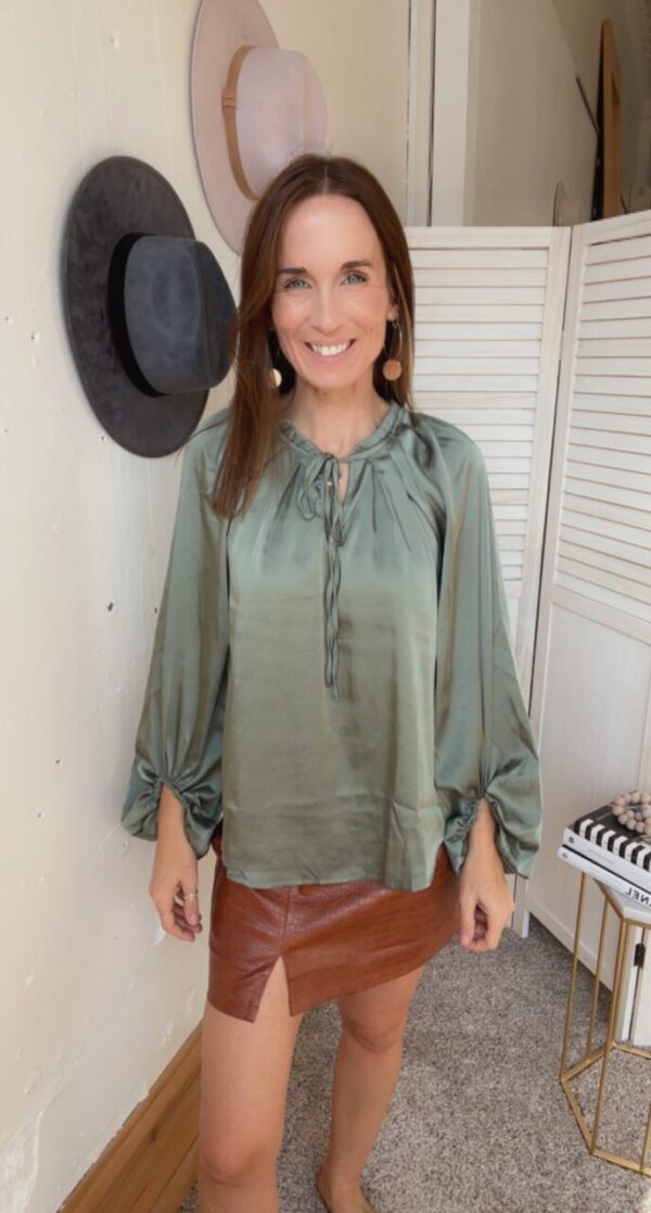 Out for Brunch Satin Blouse