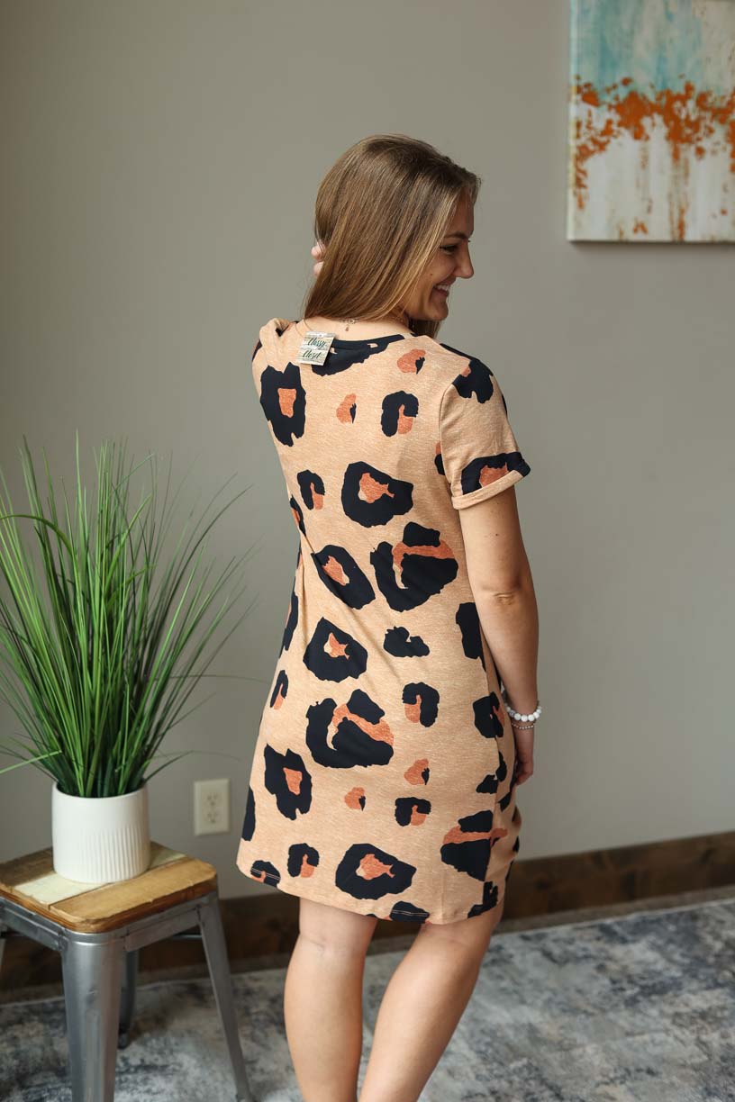 Leopard T-Shirt Dress Classy Closet Online Womens Boutique, 57% OFF