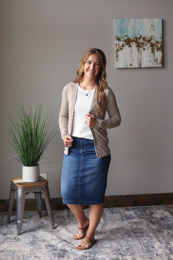 Light Mocha Snap Cardigan