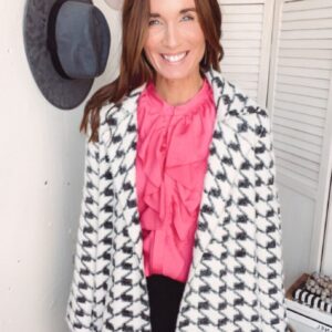 Liverpool Houndstooth Coatigan Sweater