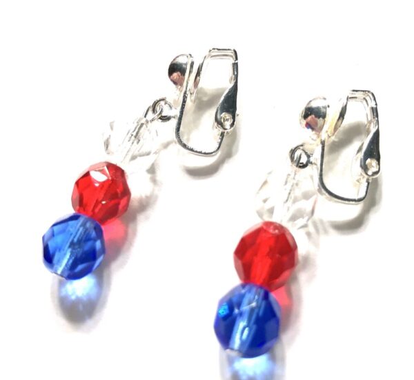Handmade Patriotic Clip-On Earrings For July 4th