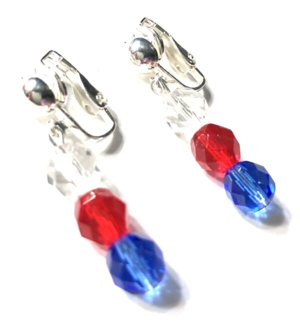 Handmade Patriotic Clip-On Earrings For July 4th