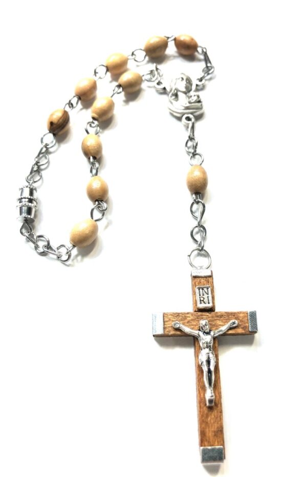 Handmade One Decade Olive Wood Car Rosary For Men