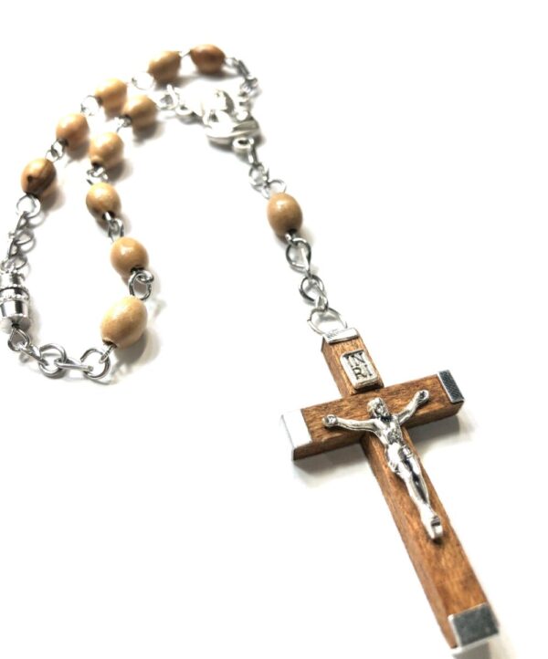 Handmade One Decade Olive Wood Car Rosary For Men