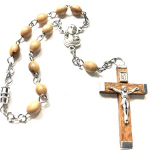 Handmade One Decade Olive Wood Car Rosary For Men