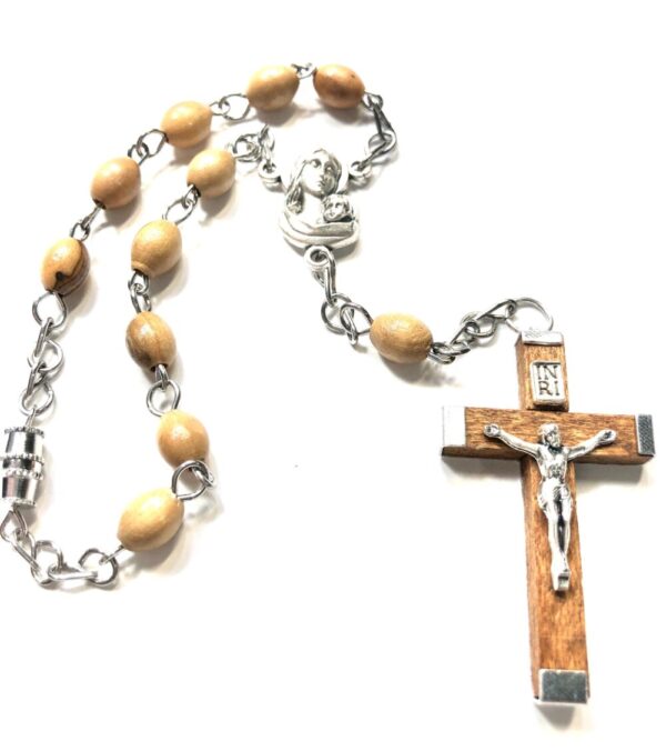 Handmade One Decade Olive Wood Car Rosary For Men