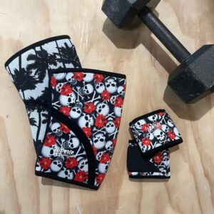 Knee Sleeve & Wrist Wrap Bundle – Hibiscus Skull/Palm Beach