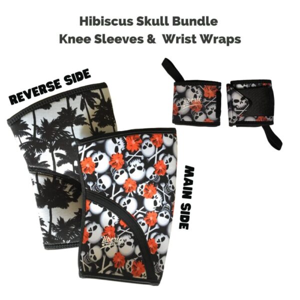 Knee Sleeve & Wrist Wrap Bundle – Hibiscus Skull/Palm Beach
