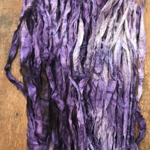 Logwood naturally dyed sari silk yarn, 20 yards
