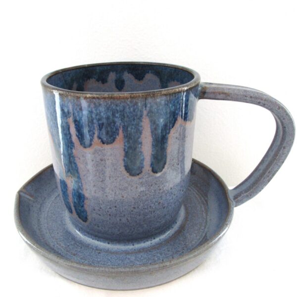 Blue Pottery Bacon Cooker by Artist Terry Ferris