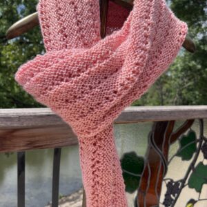 Soft Peach Hand Knit Womens Shawl/Scarf