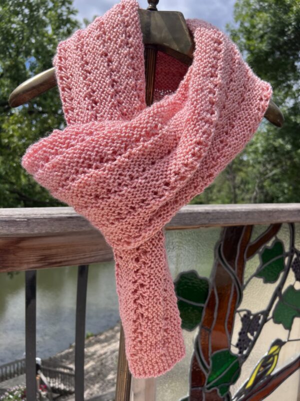 Soft Peach Hand Knit Womens Shawl/Scarf