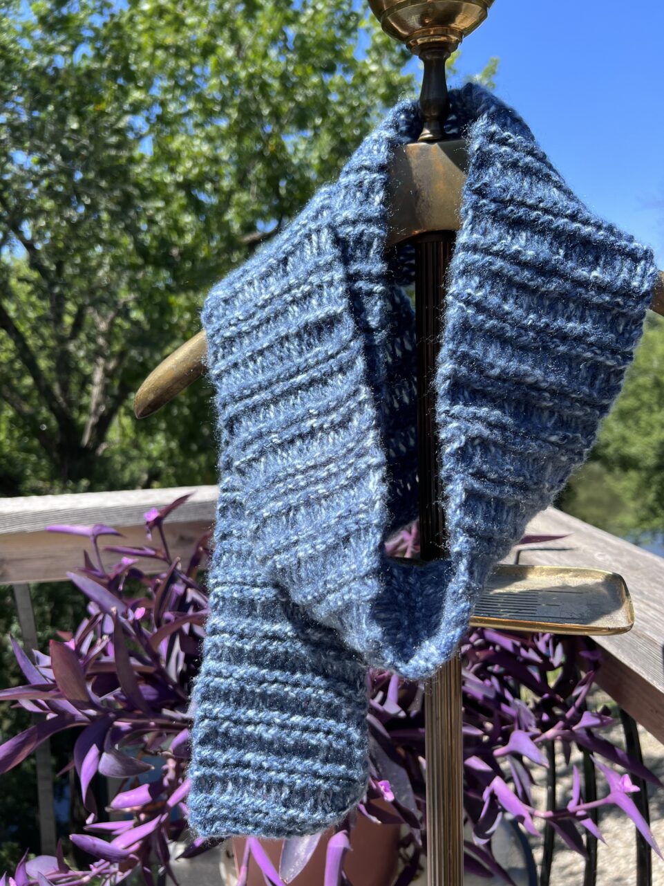 Variegated Blue Hand Crocheted Scarf – Shop Iowa