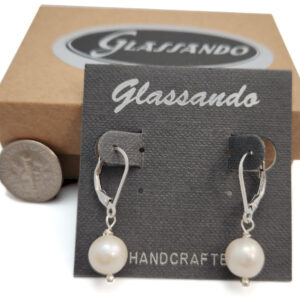 Fresh Water Pearl and sterling silver earrings with lever back closure