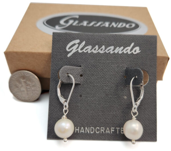 Fresh Water Pearl and sterling silver earrings with lever back closure