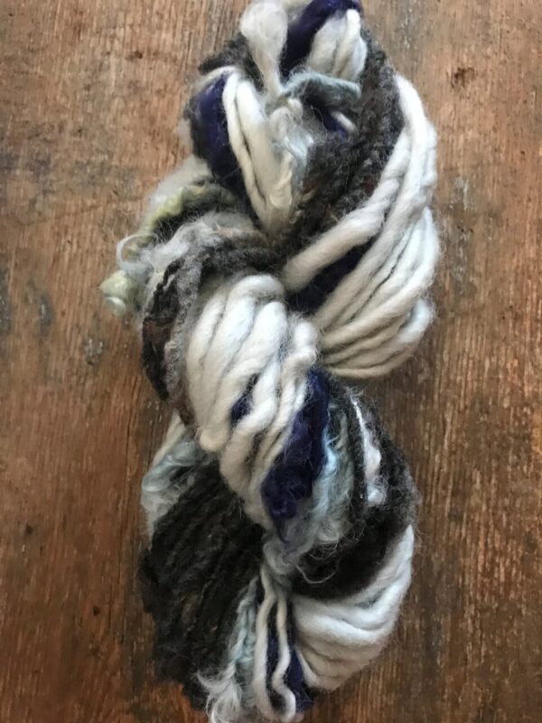 Smoke and Mirrors, Mixed fiber scrappy skein, 54 yards