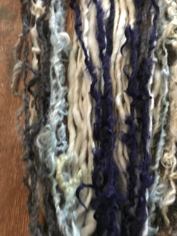 Smoke and Mirrors, Mixed fiber scrappy skein, 54 yards