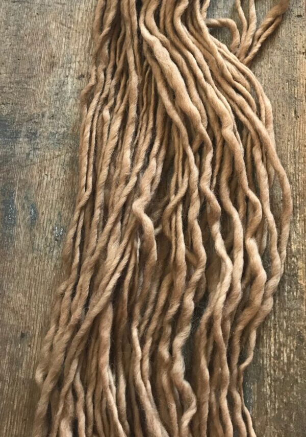 Black walnut  hull naturally dyed handspun yarn, 50 yards