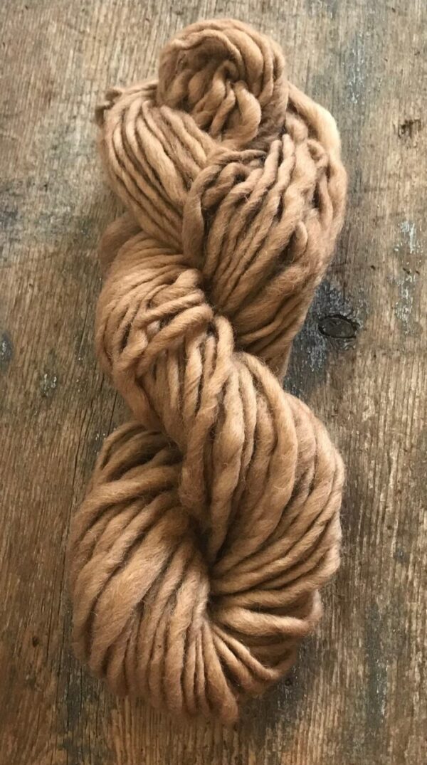 Black walnut hull naturally dyed handspun yarn, 20 yards