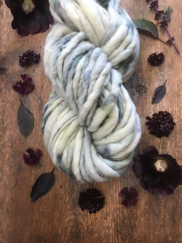 Goth Garden naturally dyed merino, handspun luxury yarn, 40 yard