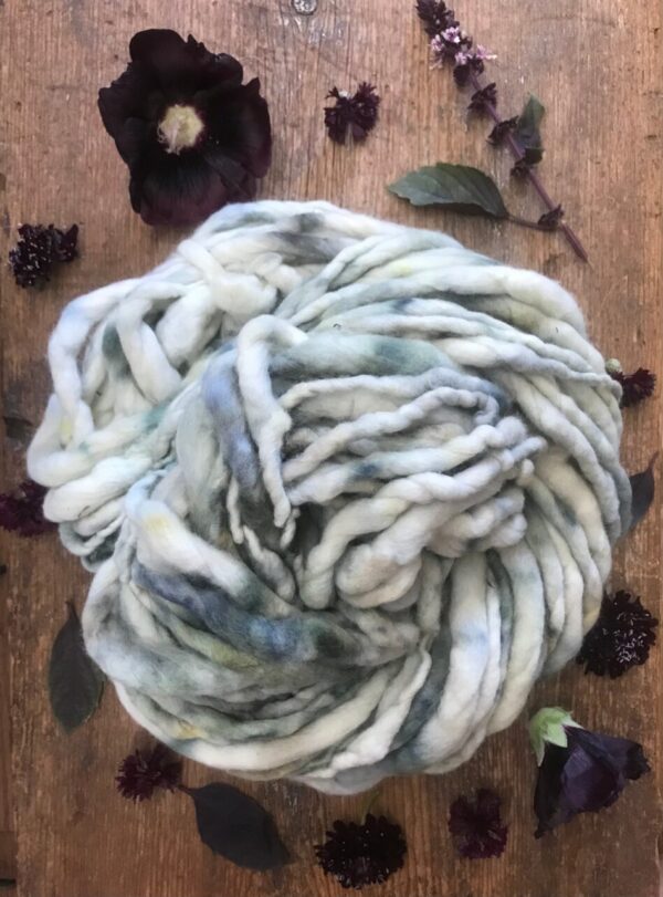 Goth Garden naturally dyed merino, handspun luxury yarn, 28 yard