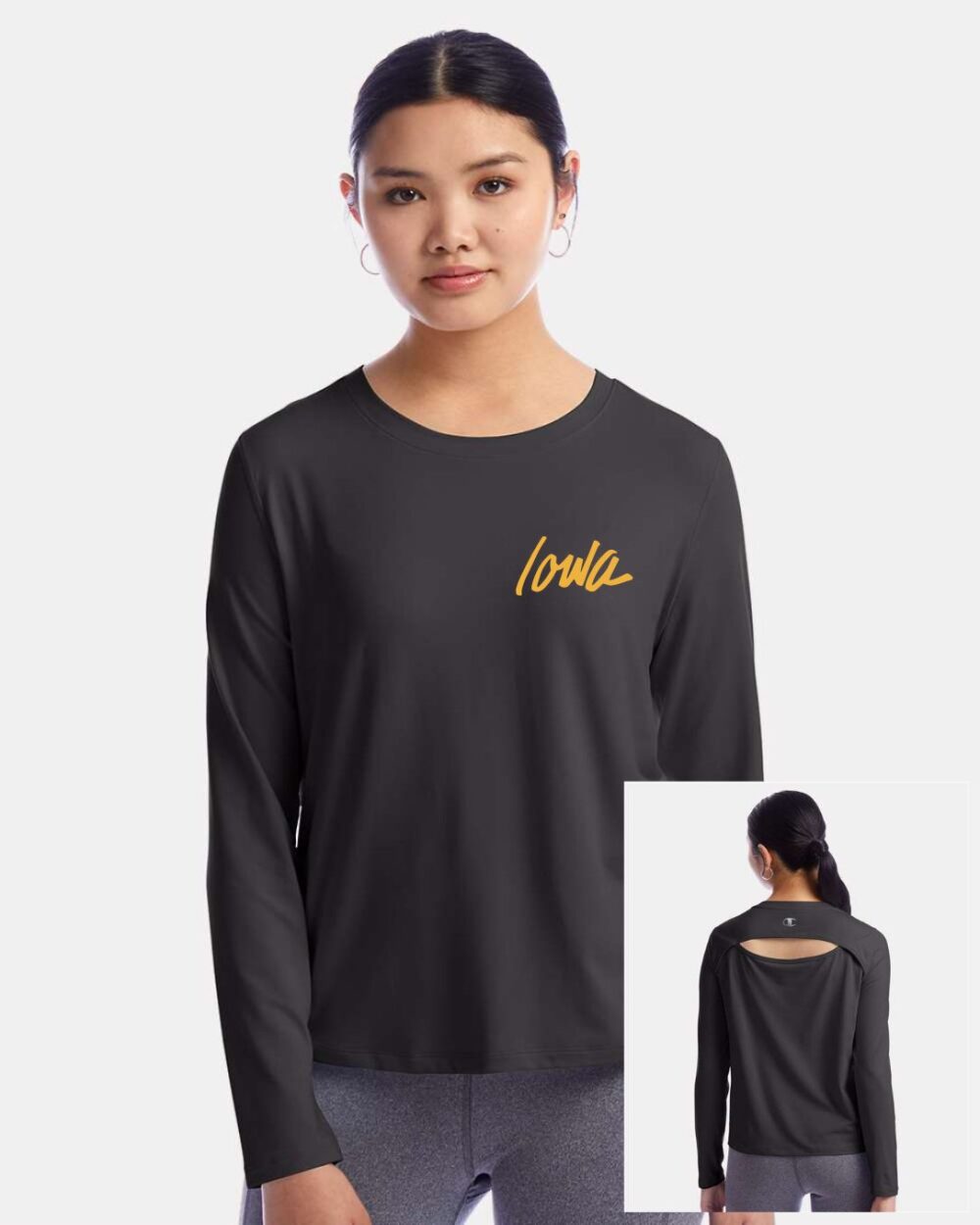 Long sleeve women's champion hot sale shirt