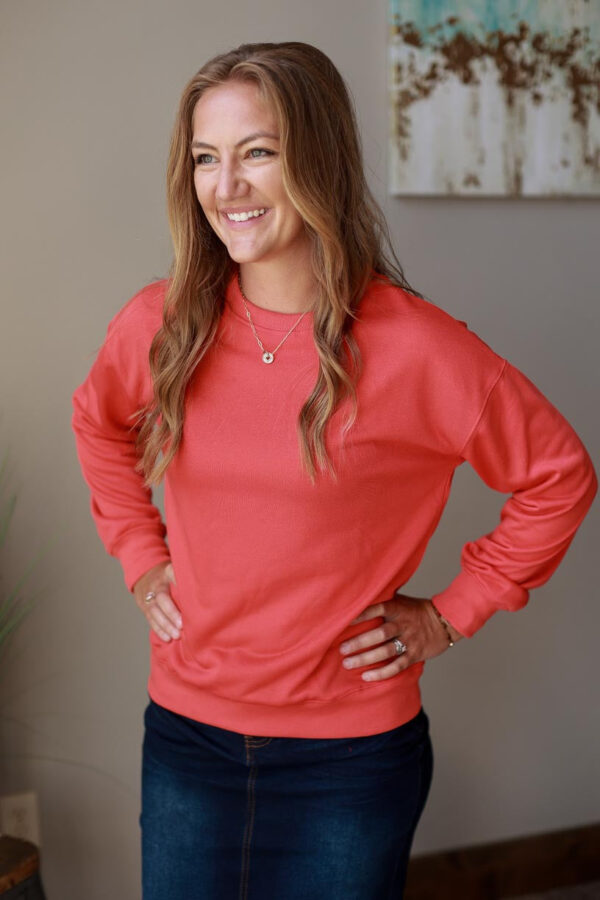 Coral Crewneck Sweatshirt