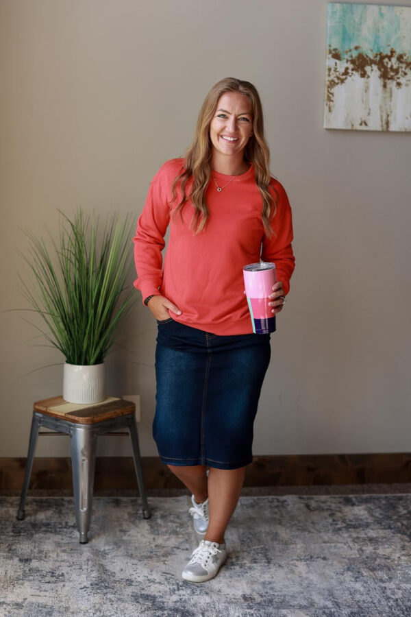 Coral Crewneck Sweatshirt