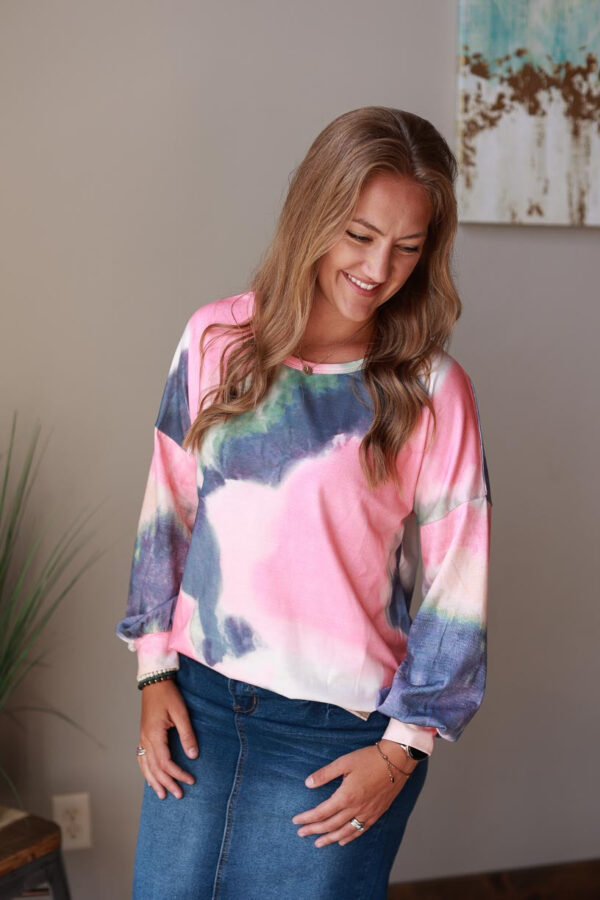 Multicolor Tie Dye Long Sleeve Top