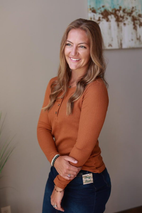 Camel Henley Top • S-2XL PLUS