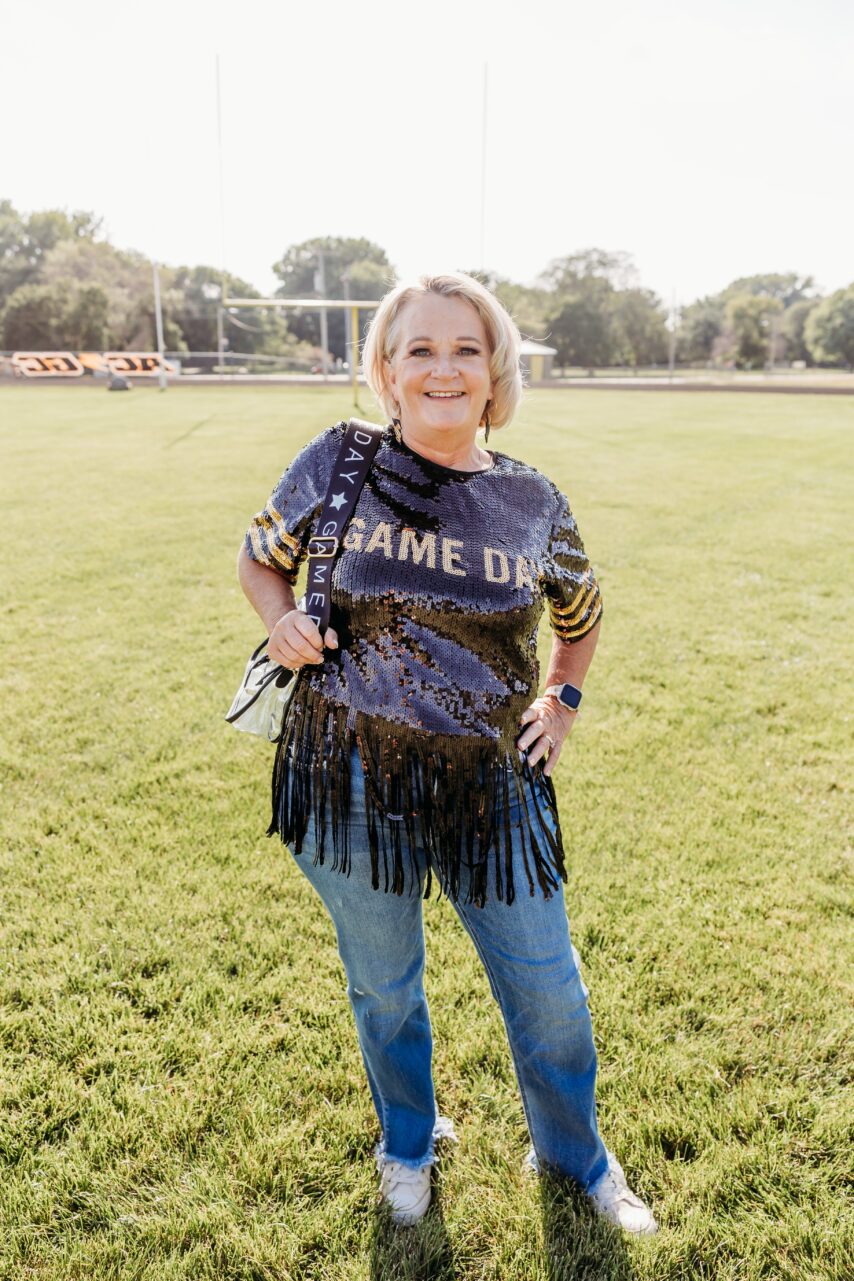 Black Crop Sequin Football Sweatshirt - localE.