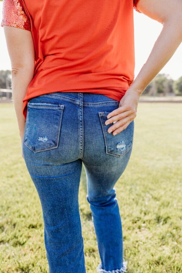 God Made Fridays Mid Rise Cuffed Denim-CURVY